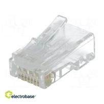 Kištukas | RJ45 | PIN:8 | CAT6| Išdėstymas: 8p8c | kabeliui | IDC, gofruotas