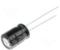 Kondensatorius: elektrolitinis | maža varža | THT | 220uF | 35VDC | Ø8x12mm