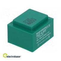 Transformatorius: inkapsuliuotas | 4VA | 400VAC | 9V | 444,4 mA | Montavimas: PCB