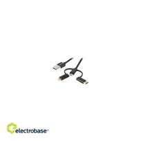 LANBERG 3in1 laidas USB-A(M) micro-b M