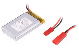 akumuliatorius Li-Po; 3,7 V; 1000 mAh; su kabeliais; 7x30x48mm | LP703048/CL