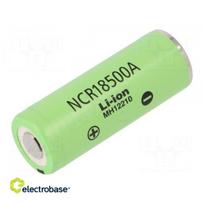 Baterija: ličio jonų | 18500 m. | 3,7 V | 2040 mAh | Ø18,6x50mm | Imax = 3.8A