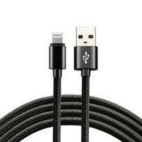 USB žaibo kištukas / USB A kištukas 2.0m everActive CBB-2IB greitas 2.4A juodas