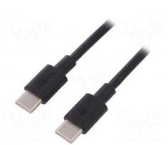 Kabelis | USB 2.0 | abi pusės, USB C kištukas | 1m | juodas
