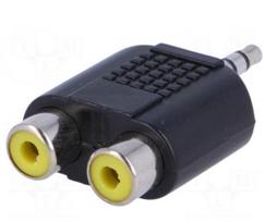 Adapteris | Jack 3,5 mm kištukas, RCA lizdas x2 | stereofoninis