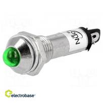 Indikatorius: LED | iškilus | 12VDC | Išpjova: Ø8,2mm | IP40 | metalo