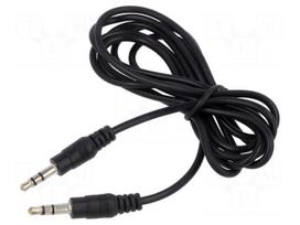 Cable | Jack 3.5mm 3pin plug,both sides | 1.5m | black | PVC