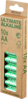 AA LR6 baterijos 1,5 V Deltaco Ultimate Alkaline pakuotėje po 10GB.