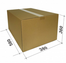 Cardboard box for parcels, size L, 580x380x360mm, brown