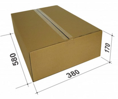 Cardboard box for parcels, size M, 580x380x170mm, brown