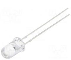 LED | 5 mm | balta šalta | 2180÷3000mcd | 15° | Priekis: išgaubtas | 2,6÷3,3V