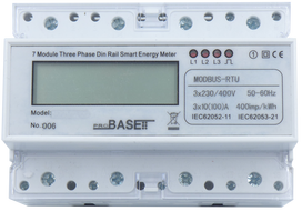 Kelių tarifų | Dvipusis | 3 fazių elektros skaitiklis su MODBUS | 100A | 7 DIN