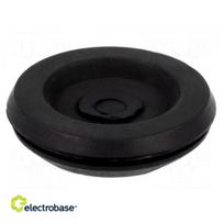 Grommet | su pertvara | Ømontavimo skylė: 25,2 mm | Ø skylė: 16 mm | juodas