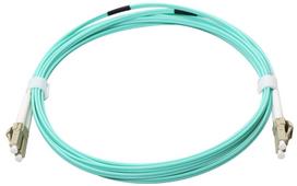 LC/UPC-LC/UPC MultiMode MM OM3 50/125, Duplex, LSZH Aqua, 0.5m