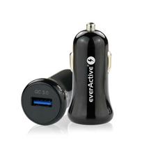Automobilinis kištukas USB įkroviklis 1xUSB-A QC3.0 18W Juodas everActive CC-10