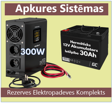 Komplektas : 300W Rezervinis maitinimo šaltinis katilui + Akumuliatorius 12V 30Ah