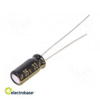 Kondensatorius: elektrolitinis | mažas ESR | THT | 33uF | 35VDC | Ø5x11mm | ±20 %