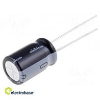 Kondensatorius: elektrolitinis | THT | 220uF | 63VDC | Ø10x16mm | Žingsnis: 5 mm