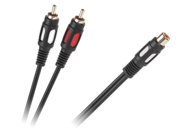 Garso sistemos ir priedai // Garso kabeliai su jungtimis // Kabel 1RCA gniazdo - 2 wtyki RCA  25cm