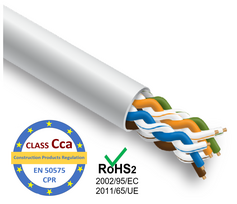 LAN vytos poros kabelis, STEINMARK, CAT5 UTP, instaliacijai viduje, 305m, CPR klasė Cca, LSZH