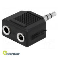 Splitter; Jack 3.5mm socket x2,Jack 3.5mm plug; stereo