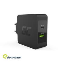 Green Cell Charger USB-C 45W PD su USB-C kabeliu ir papildomu USB prievadu, skirtu Asus ZenBook, HP