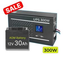 Rinkinys:  Profesionalus Inverteris UPS šildymo sistemai 300W + 12V 30Ah baterija.