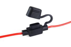 Automobilių ir motociklų prekės, elektronika, navigacija, CB radijas // Automobilių elektronikos komponentai : Montavimo kabeliai : Saugikliai : Jungtys // Oprawa bezpiecznika gniazdo mini z kablem 30 cm amio-02336