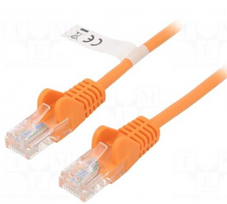 Patch cord; U/UTP; 5e; stranded; CCA; PVC; orange; 0.5m; 26AWG