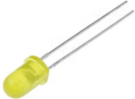 LED; 5mm; yellow; 5÷32mcd; 60°; 20mA; 2.1÷2.5V; Front: convex