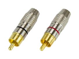Jungtys // Different Audio, Video, Data connection plug and sockets // 3775# Wtyk rca silver-złocony professional