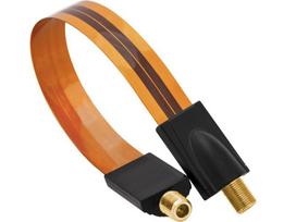 TV, SAT, HDMI, DVI kabeliai ir priedai // Konektori, aksesuāri un instrumenti koaksiālajiem kabeļiem // 3265# Przejście f: gniazdo f-gniazdo f kabel ultra płaskie 20cm
