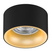LED apšvietimas // Šviestuvai iš naujų pristatymų // Oprawa podtynkowa / tuba Maclean, punktowa, okrągła, aluminiowa, GU5.3, 70x40mm, kolor czarny/złoty, MCE457 B/G