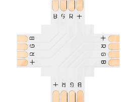 LED apšvietimas // Šviestuvai iš naujų pristatymų // 4885# Konektor do taśm led typu "+" 10mm rgb