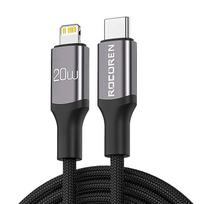 Greito įkrovimo laidas Rocoren USB-C į Lightning Retro serija 2m (pilka)