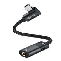 Adapteris USB-C į AUX Stereo 3,5 mm lizdas + USB-C lizdas | 60W PD