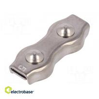 Rope clamp duplex; acid resistant steel A4; for rope; ¨rope: 5mm