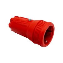 PRO guma, raudonas lizdas be dangtelio 2P+E 16A 250V IP20