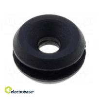 Grommet; ¨mount.hole: 5.8mm; ¨hole: 2.33mm; rubber; black