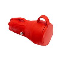 PRO guma, raudonas lizdas su dangteliu 2P+E 16A 250V IP54