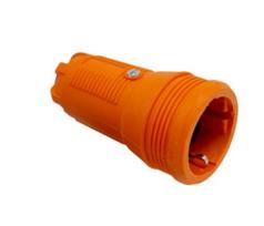 PRO guma, oranzinis lizdas be dangtelio 2P+E 16A 250V IP20