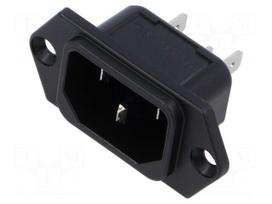 Connector: AC supply | socket | male | 10A | 250VAC | C14 (E) | 6100-3