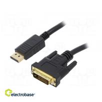 Cable; DisplayPort plug,DVI-D (24+1) plug; PVC; 1.8m; black
