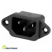 Connector: AC supply; socket; male; 10A; 250VAC; IEC 60320; C14 (E)