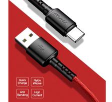 Patvarus USB-C-USB greito įkrovimo laidas | 1,8 mln. | 3.0A | Raudona | VFAN X02