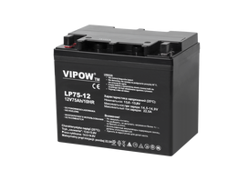 12 V 75 Ah akumuliatorius :: Gelio (GEL) akumuliatorius :: VIPOW
