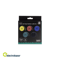 Cable sorting kit, Velcro strap in different colors, 5-pack DELTACO / CM01