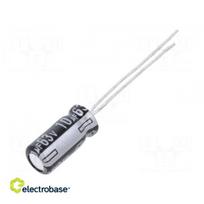 Capacitor: electrolytic; THT; 10uF; 63VDC; ¨5x11mm; Pitch: 5mm; ±20%