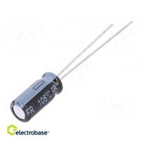 Kondensatorius: elektrolitinis | mažas ESR | THT | 10uF | 50VDC | Ø5x11mm | ±20 %