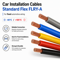 Wire | FLRY-A | 1x0.22mm2 | stranded | Cu | PVC | black | 60V | 500m | Class: 5